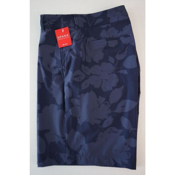 SPANX 50419R Women's Sz Large Floret Navy Sunshine 10" Bermuda Shorts - Picture 5 of 6